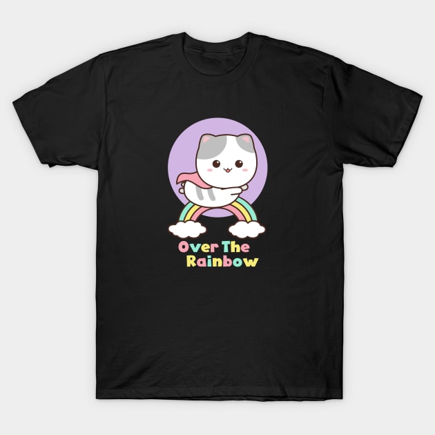 LOVE CAT OVER THE RAINBOW T-Shirt by PNKid